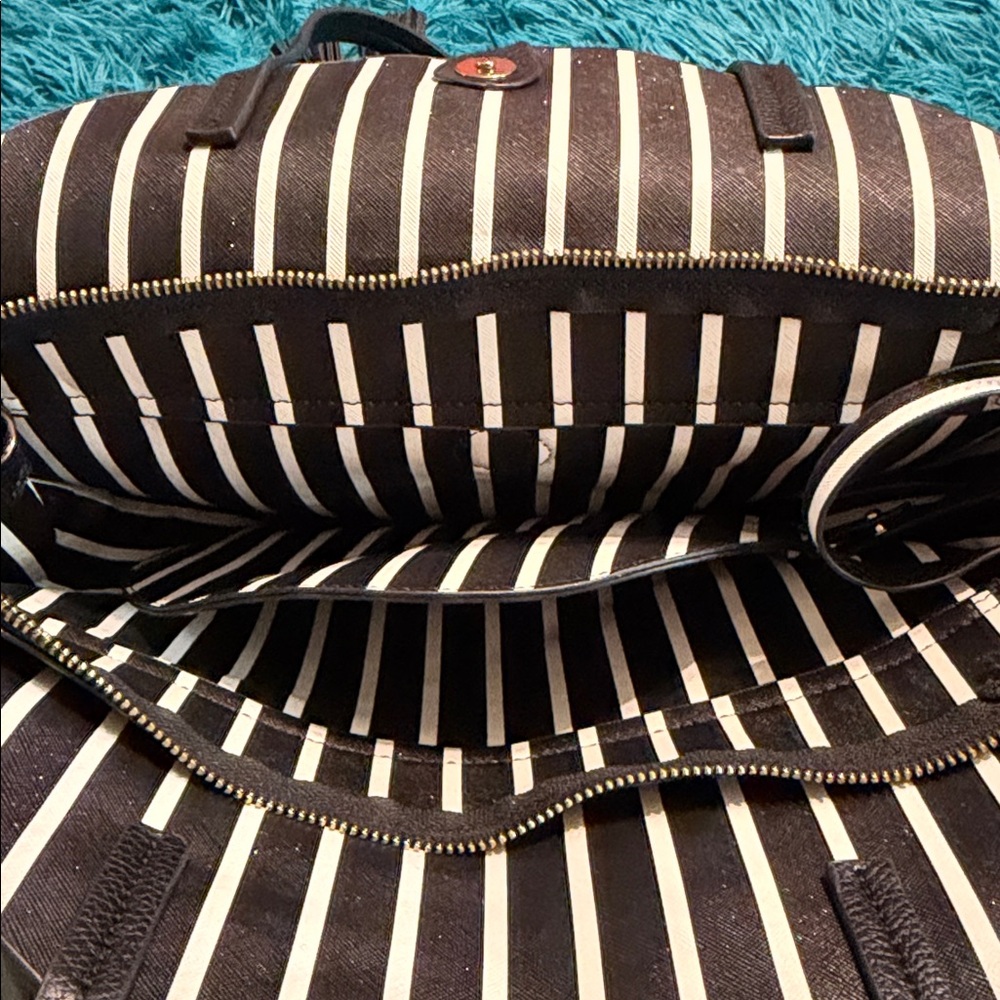 Anthropologie Black Leather Shoulder Bag with Tassel - Picture 3 of 3